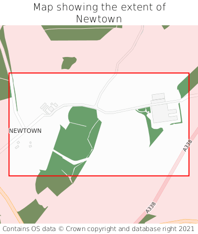 Map showing extent of Newtown as bounding box