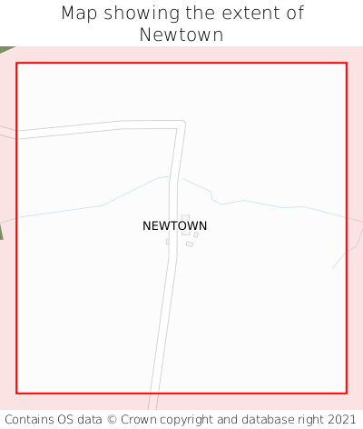 Map showing extent of Newtown as bounding box