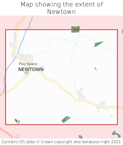 Map showing extent of Newtown as bounding box