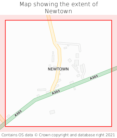 Map showing extent of Newtown as bounding box