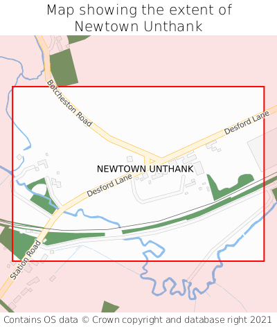 Map showing extent of Newtown Unthank as bounding box