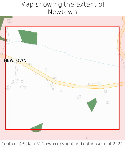 Map showing extent of Newtown as bounding box