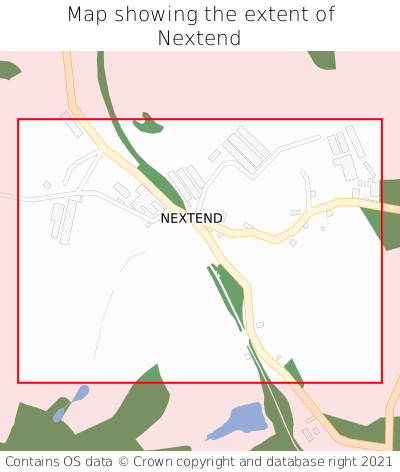 Map showing extent of Nextend as bounding box