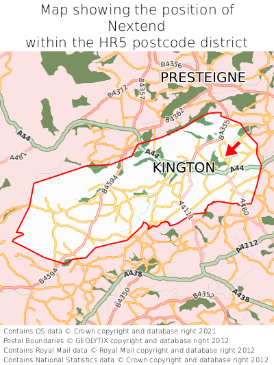 Map showing location of Nextend within HR5