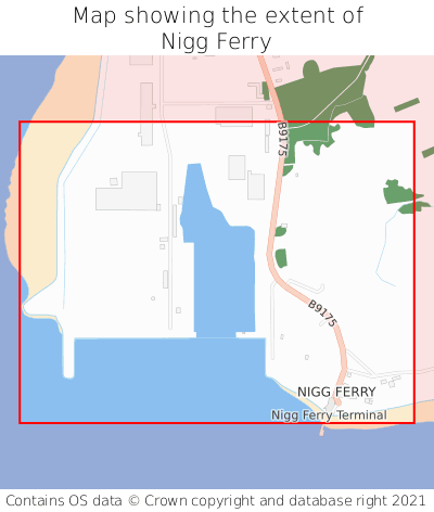 Map showing extent of Nigg Ferry as bounding box