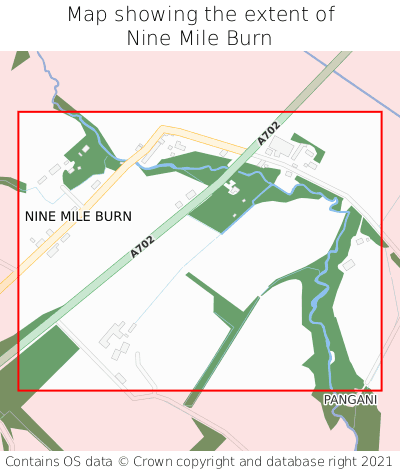 Map showing extent of Nine Mile Burn as bounding box