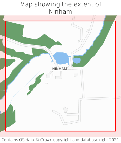 Map showing extent of Ninham as bounding box
