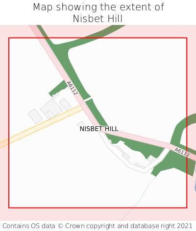 Map showing extent of Nisbet Hill as bounding box