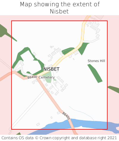Map showing extent of Nisbet as bounding box