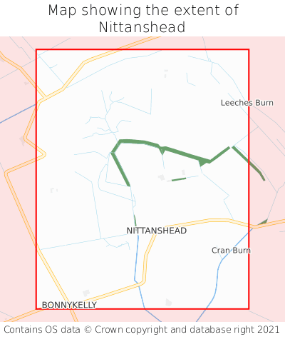 Map showing extent of Nittanshead as bounding box