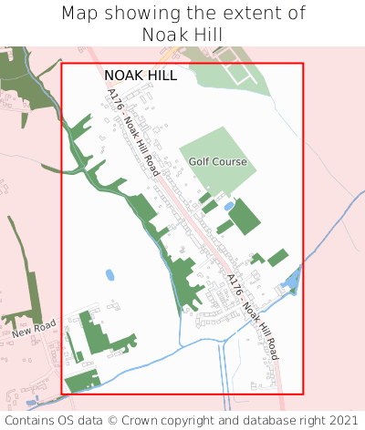 Map showing extent of Noak Hill as bounding box