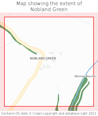 Map showing extent of Nobland Green as bounding box