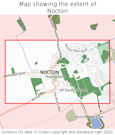 Map showing extent of Nocton as bounding box
