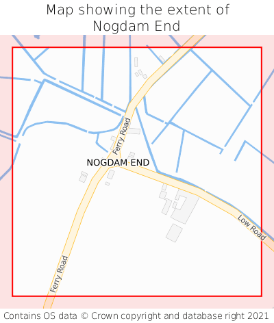 Map showing extent of Nogdam End as bounding box