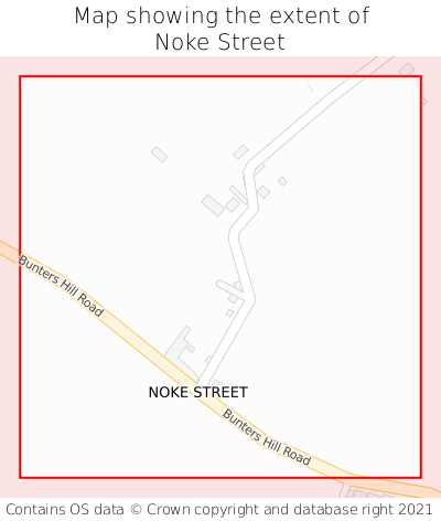 Map showing extent of Noke Street as bounding box