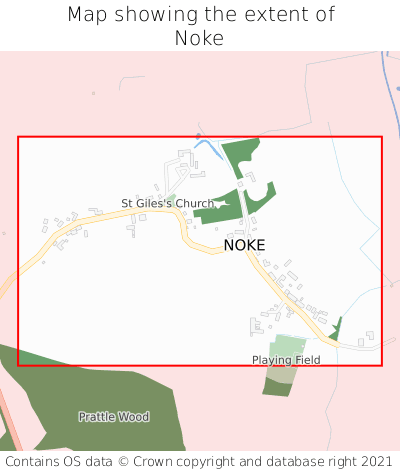 Map showing extent of Noke as bounding box