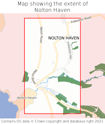 Map showing extent of Nolton Haven as bounding box