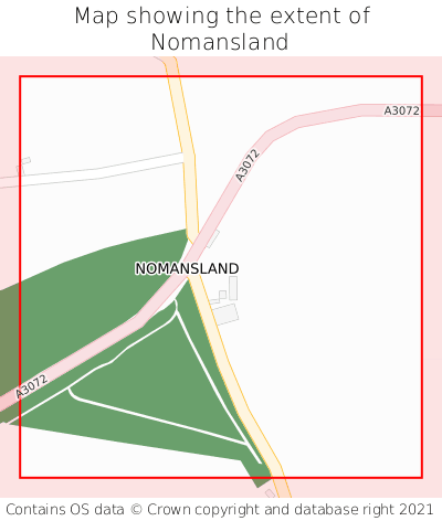 Map showing extent of Nomansland as bounding box