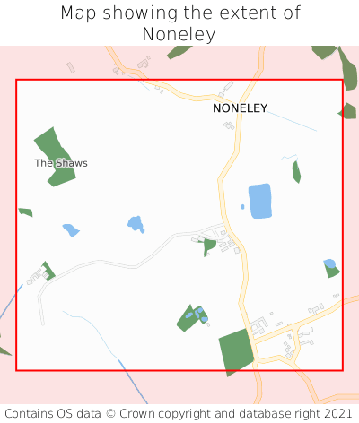 Map showing extent of Noneley as bounding box