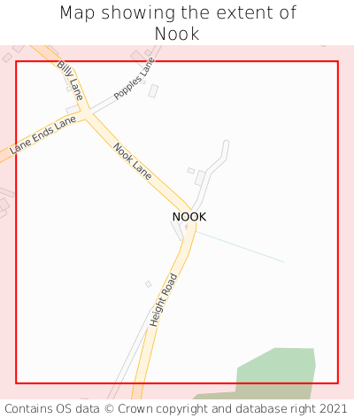 Map showing extent of Nook as bounding box