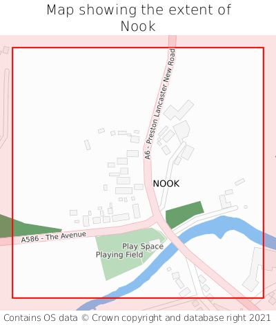 Map showing extent of Nook as bounding box
