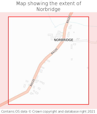 Map showing extent of Norbridge as bounding box