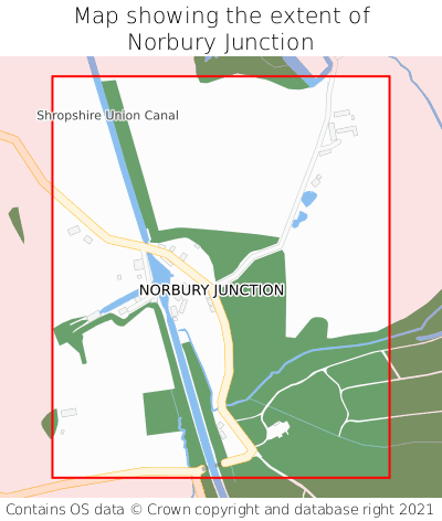 Map showing extent of Norbury Junction as bounding box