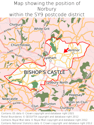 Map showing location of Norbury within SY9