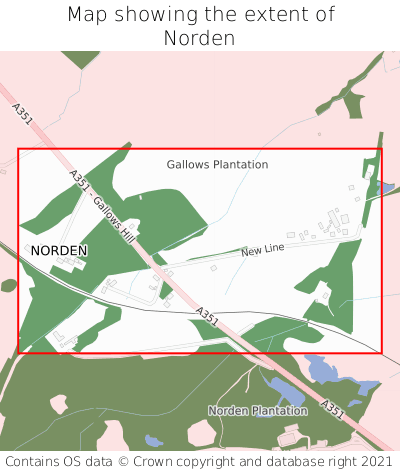 Map showing extent of Norden as bounding box