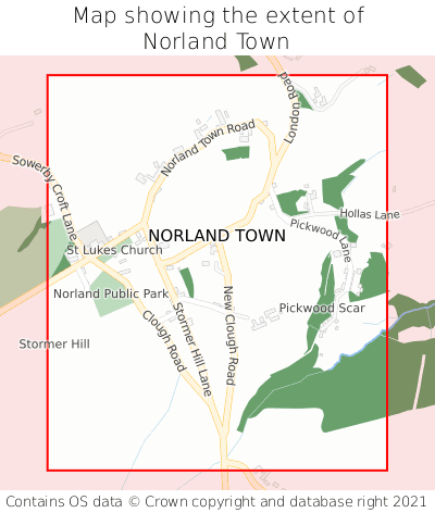 Map showing extent of Norland Town as bounding box