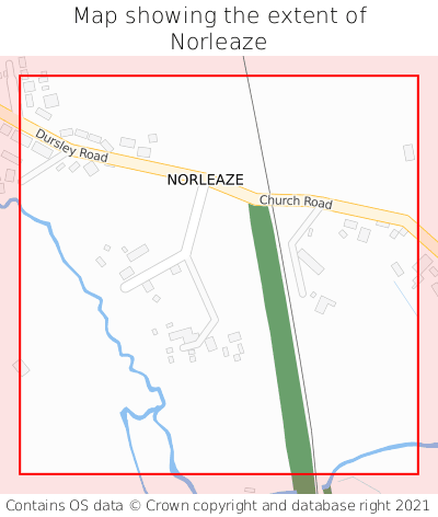 Map showing extent of Norleaze as bounding box