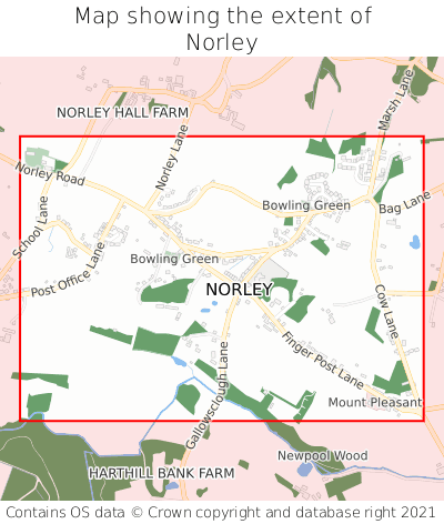 Map showing extent of Norley as bounding box