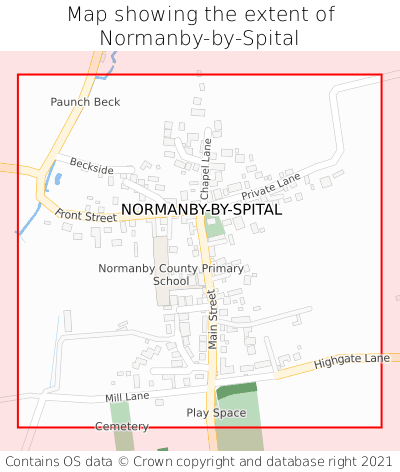 Map showing extent of Normanby-by-Spital as bounding box