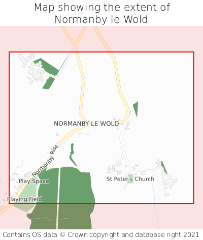 Map showing extent of Normanby le Wold as bounding box