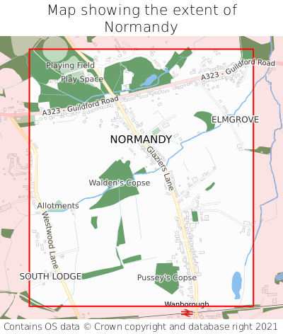 Map showing extent of Normandy as bounding box