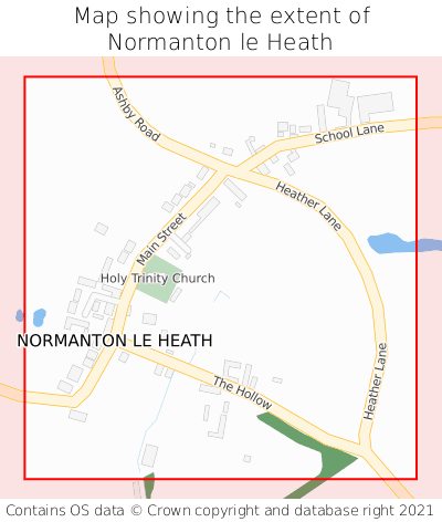 Map showing extent of Normanton le Heath as bounding box