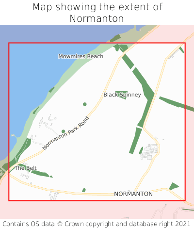 Map showing extent of Normanton as bounding box