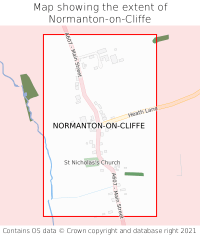 Map showing extent of Normanton-on-Cliffe as bounding box