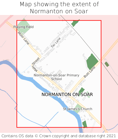 Map showing extent of Normanton on Soar as bounding box