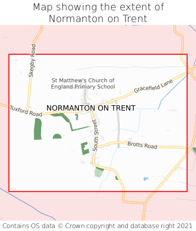 Map showing extent of Normanton on Trent as bounding box