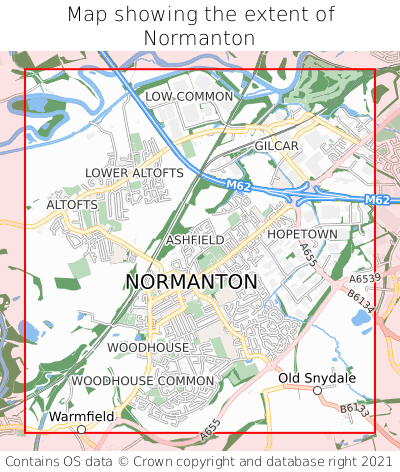 Map showing extent of Normanton as bounding box