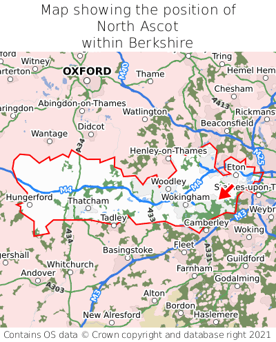 Map showing location of North Ascot within Berkshire