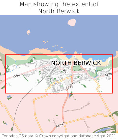 Map showing extent of North Berwick as bounding box