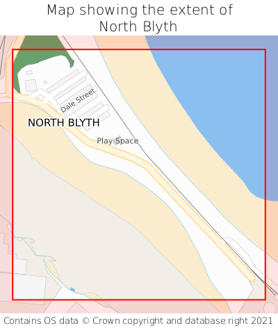 Map showing extent of North Blyth as bounding box