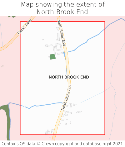 Map showing extent of North Brook End as bounding box
