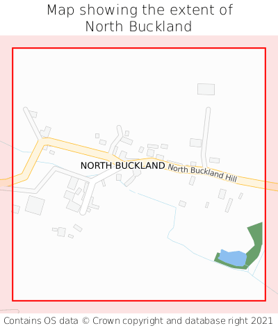 Map showing extent of North Buckland as bounding box