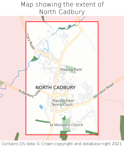 Map showing extent of North Cadbury as bounding box