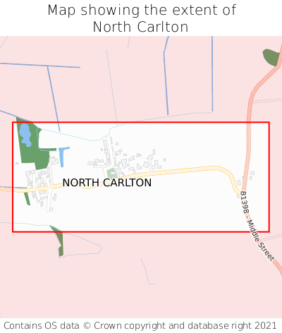 Map showing extent of North Carlton as bounding box