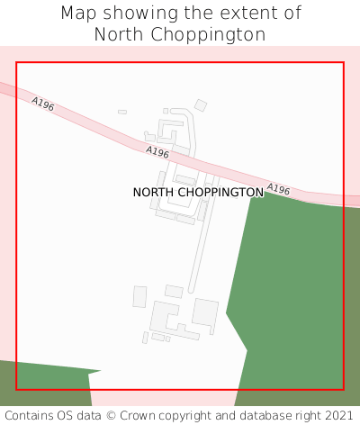 Map showing extent of North Choppington as bounding box
