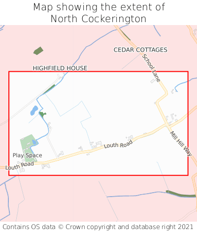 Map showing extent of North Cockerington as bounding box